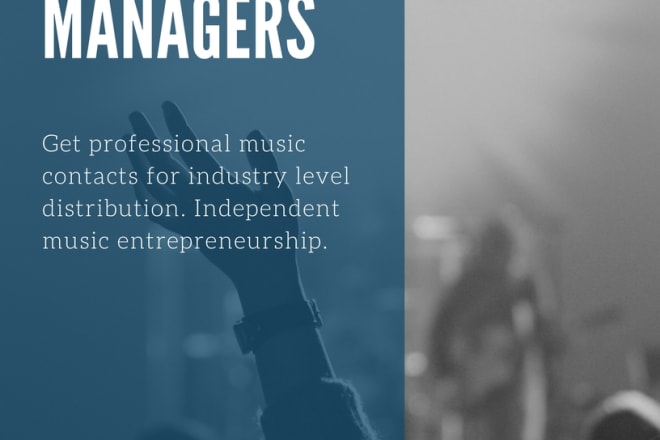 I will deliver listings of top music managers