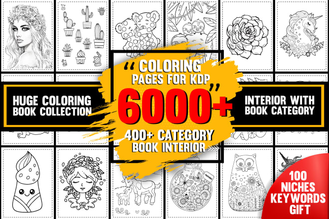 I will deliver more than 6000 coloring pages bundle for amazon KDP