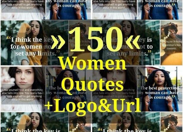 I will design 150 motivational women quotes images with your logo