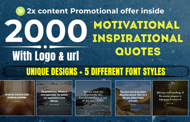 I will design 2000 motivational inspirational image quotes with your logo