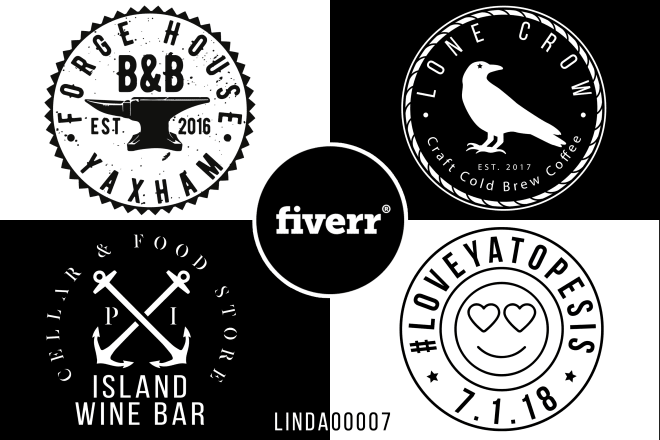 I will design a badge hipster or retro vintage logo