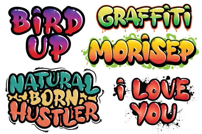 I will design a bubble graffiti art lettering for your logo tshirt