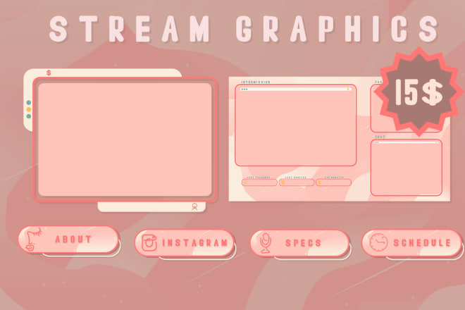 I will design a cute animated twitch stream overlay