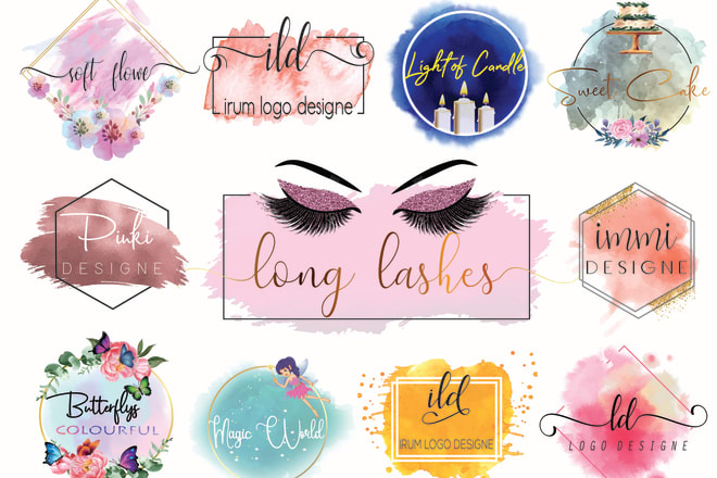 I will design a feminine watercolor logo with in 5hours with free png jpg