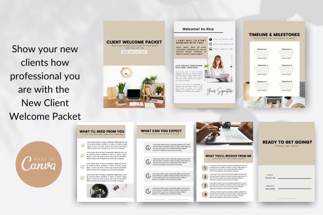 I will design a fully customizable and editable welcome packet