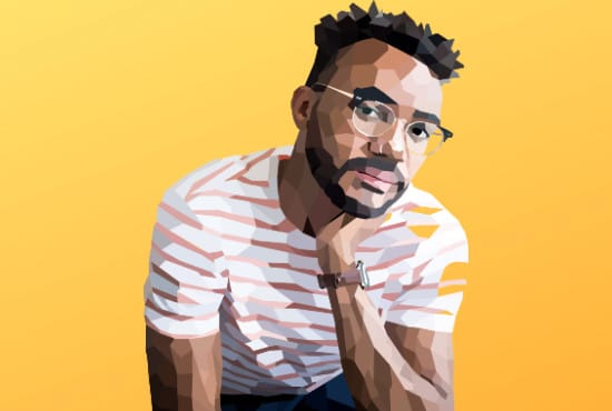 I will design a low poly illustration or portrait with your image