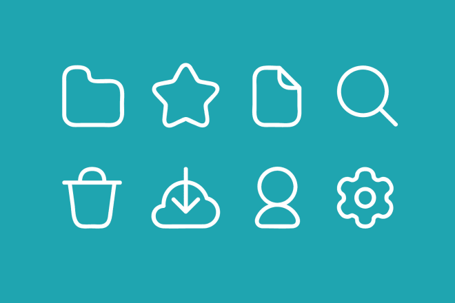 I will design a minimal and consistent icon set