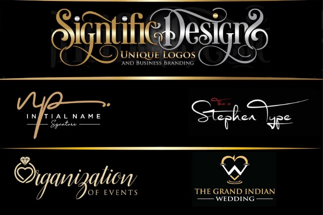 I will design a professional elegant hand drawn signature logo