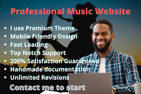 I will design a professional music website within 24 hours
