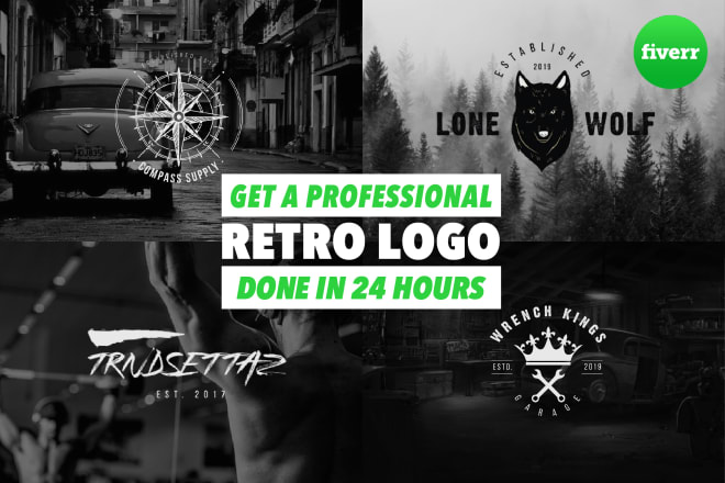 I will design a professional retro, vintage, hipster or luxury logo