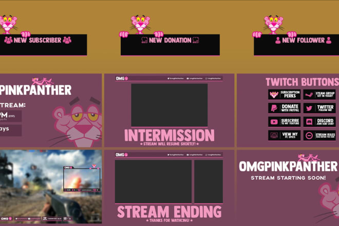 I will design a twitch streaming package
