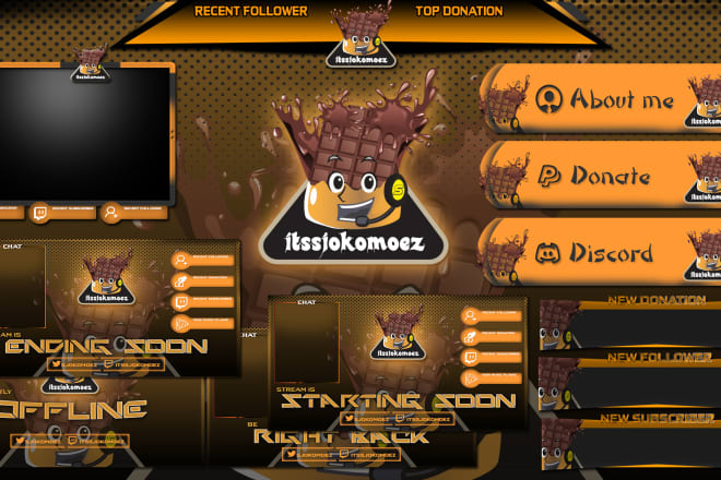 I will design advanced full twitch overlay and streaming package