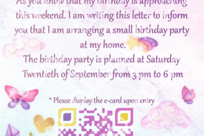 I will design an invitation electronic card