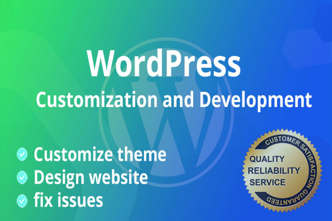 I will design and customize wordpress website