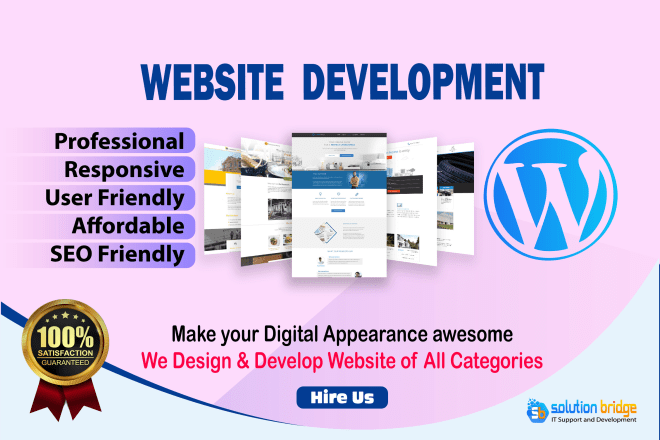 I will design and develop a responsive wordpress website of all categories