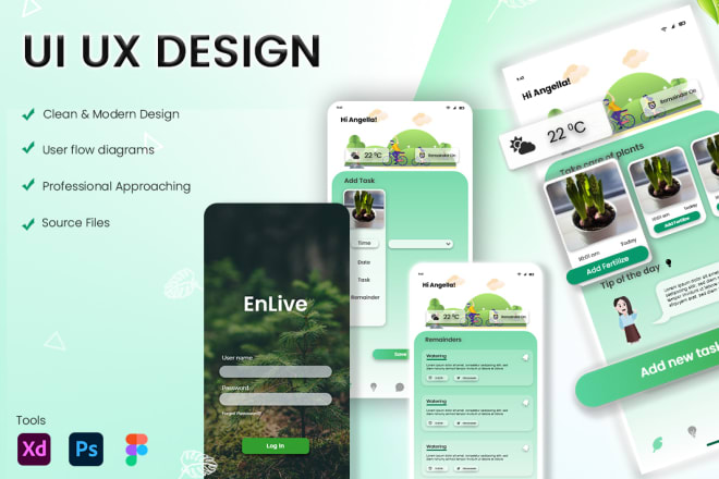 I will design android, ios mobile app UI and website UI UX