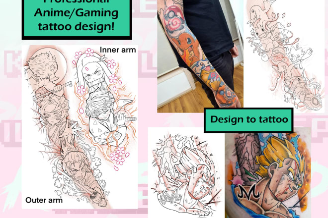 I will design anime and gaming tattoos for you