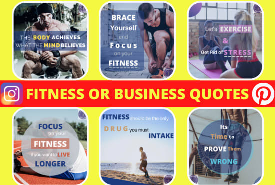 I will design attractive inspirational quotes for fitness or business niche