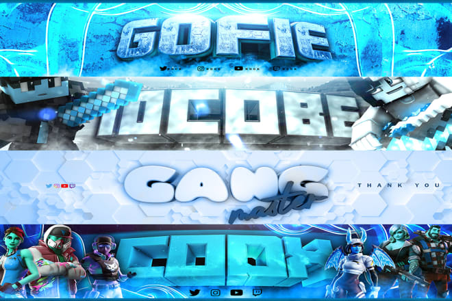 I will design awesome gaming banner for youtube,twitch,twitter,fb