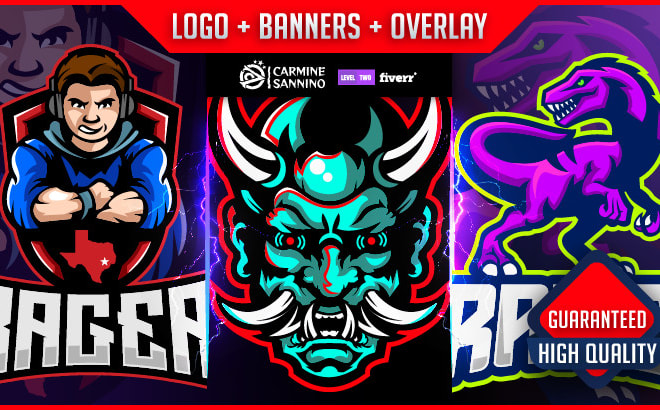 I will design awesome mascot and esport logo for twitch, youtube