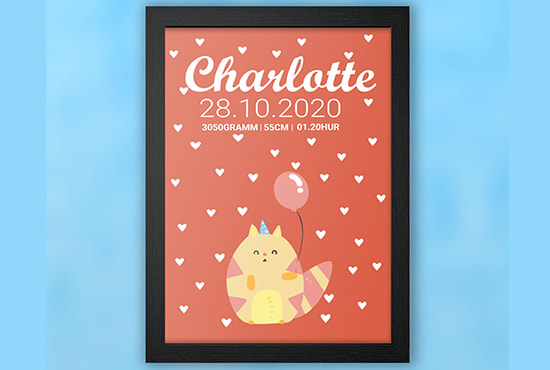 I will design birth poster for your lovely baby