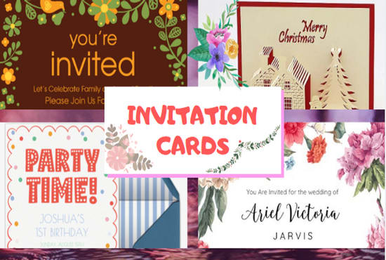 I will design birthday wedding invitations card in 24 hours