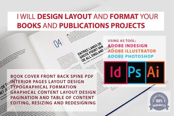 I will design book cover, layout and format pages