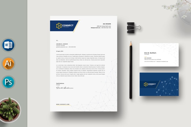 I will design business card, letterhead, and invoice