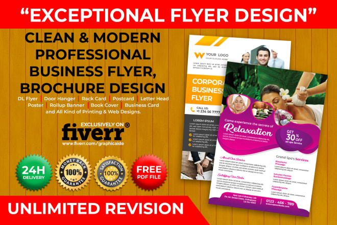 I will design business, corporate flyer, brochure or leaflet