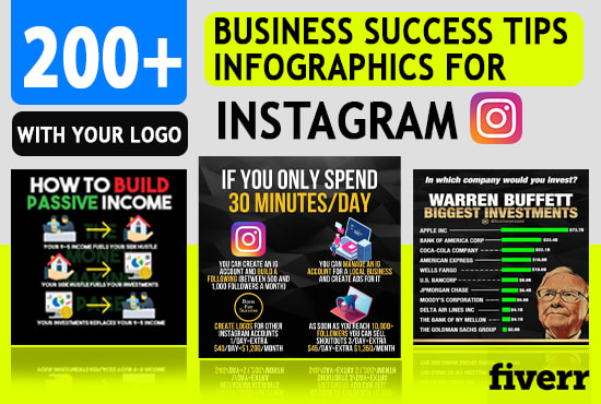 I will design business success tips infographics pack for instagram