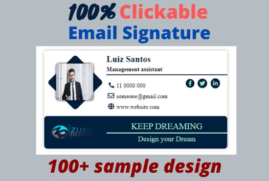I will design clickable HTML email signature and email template for gmail, outlook