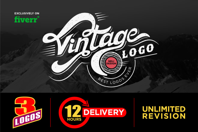 I will design cool retro vintage logo 3 concepts