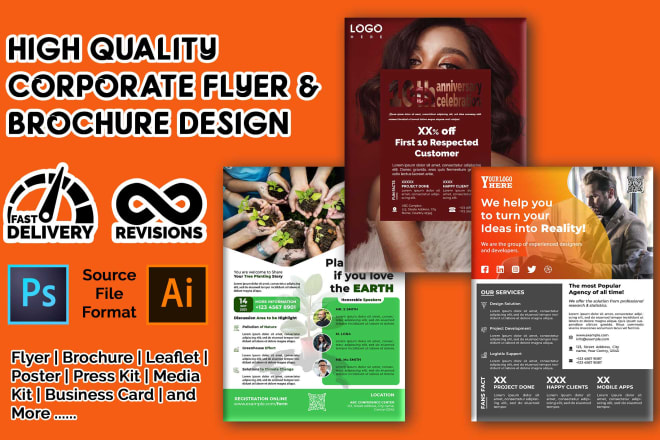 I will design corporate, event, conference, travel flyer and brochure