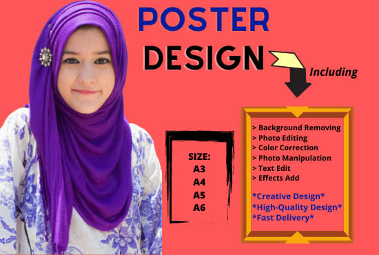 I will design creative a3 a4 a5 a6 poster print ready