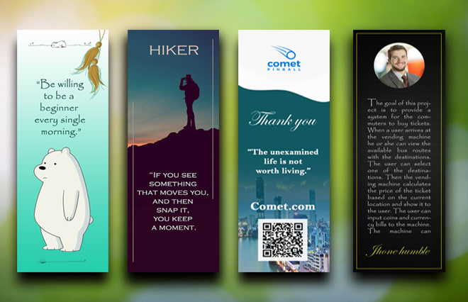 I will design creative bookmarks for you