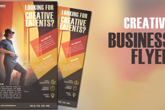 I will design creative flyer, brochure, postcard, leaflet design