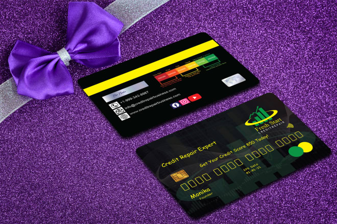 I will design credit card style business card for credit repair business