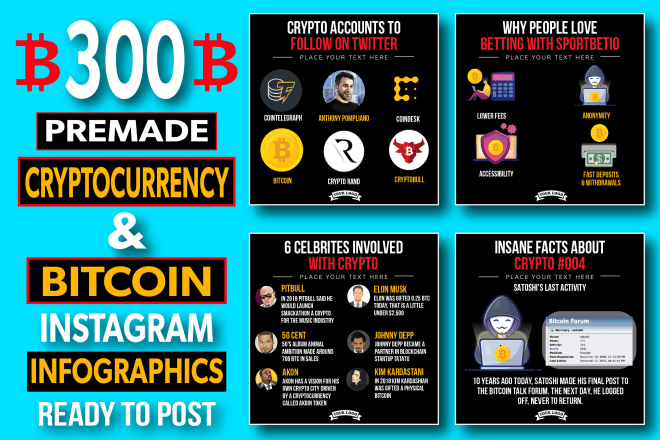 I will design crypto, bitcoin, blockchain instagram infographics