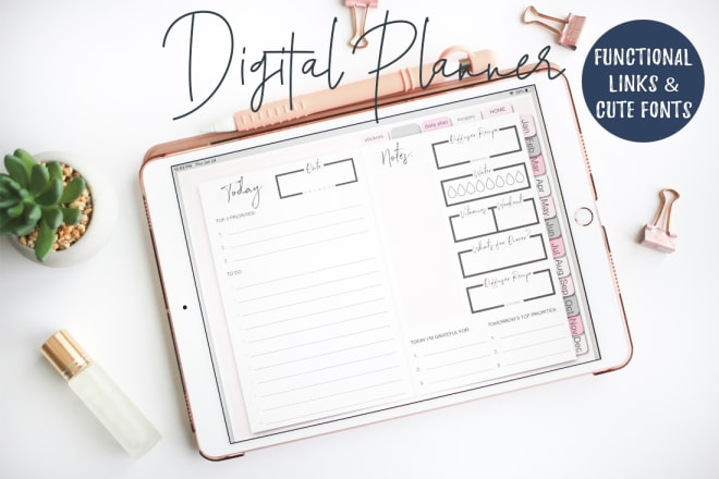 I will design custom digital planner, calendar or journal for ipad