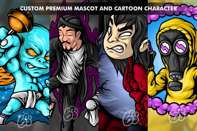 I will design custom mascot and cartoon character illustration