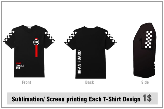 I will design custom trendy t shirts