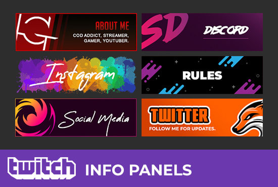 I will design custom twitch info panels for your channel