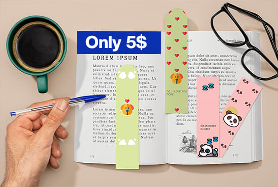 I will design cute, unique printable bookmark