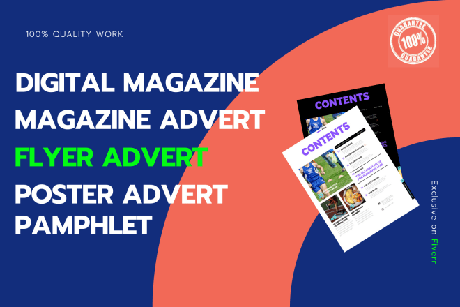 I will design digital magazine, flyer advert, poster advert