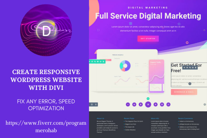 I will design divi wordpress website using divi theme