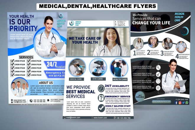 I will design educational, dental, medical, health care flyers