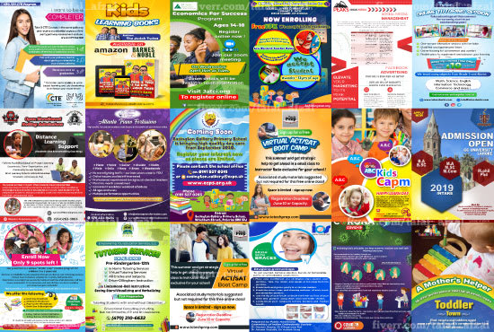 I will design educational school toddler kindergarten nursery flyer flier