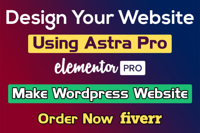 I will design elementor pro wordpress website