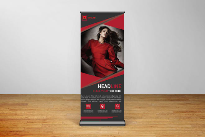 I will design eye catching roll up banner for you