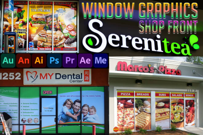 I will design fantastic shop front store front window graphics banner design
